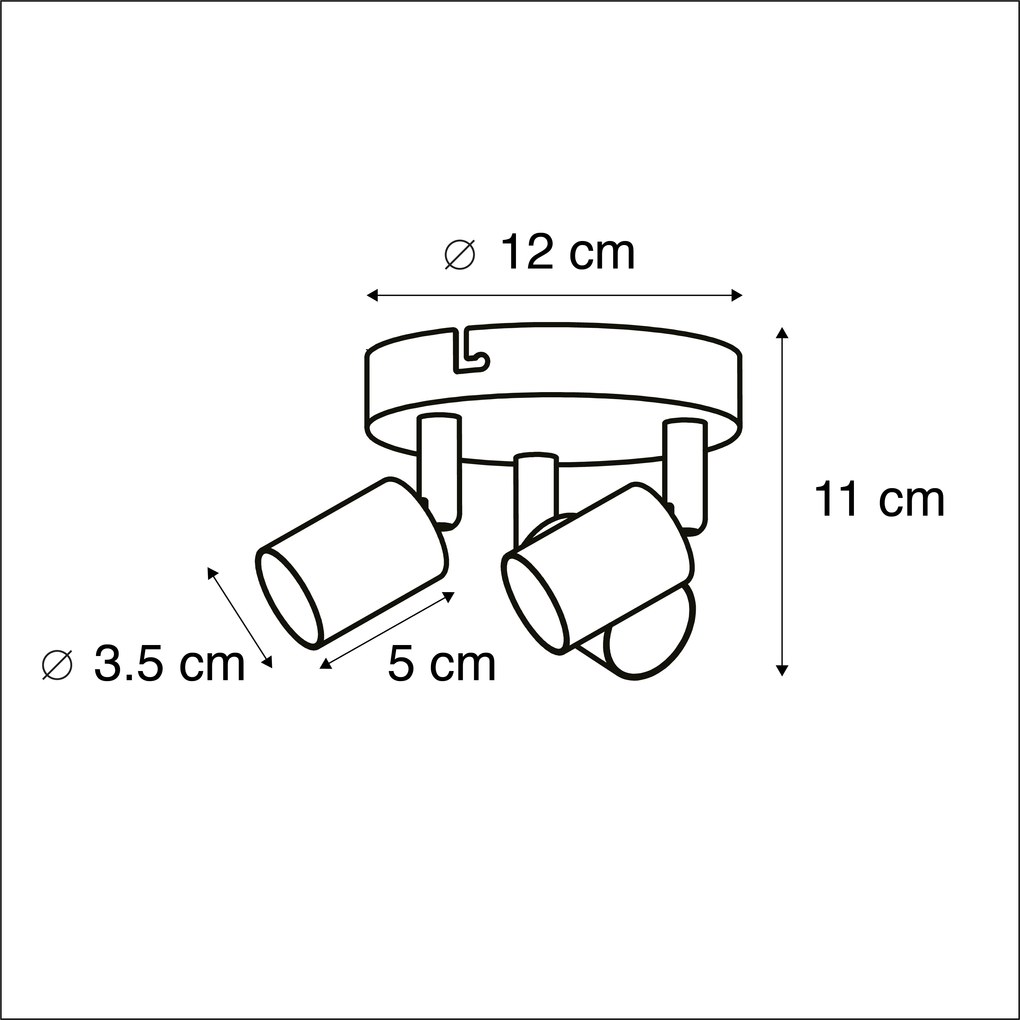 Projetores modernos brancos inclináveis redondos 3 luzes - Jeany