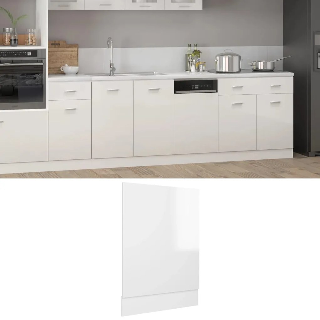 vidaXL Painel máquina lavar louça “Lyon” 45x3x67 cm branco
