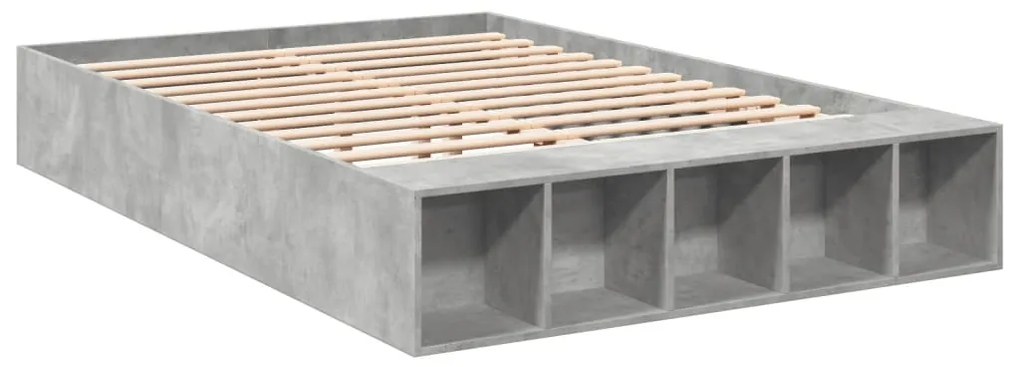 Estrutura de cama 140x190 cm derivados de madeira cinza cimento