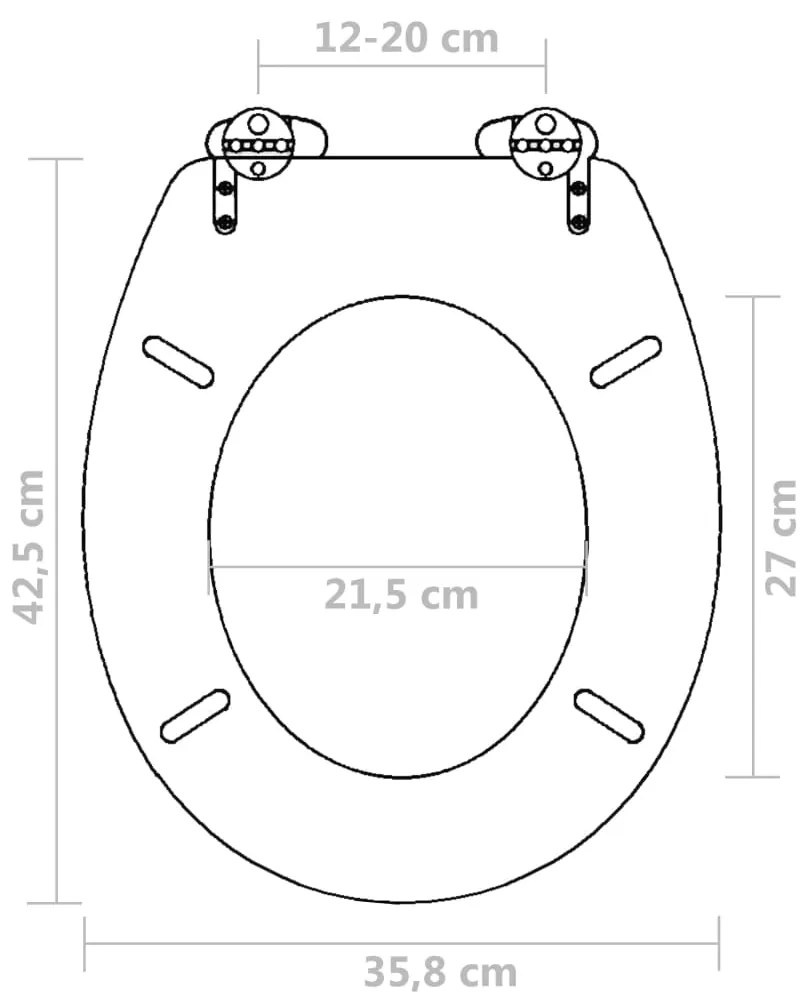 Assentos de sanita com tampas de fecho suave 2 pcs MDF preto