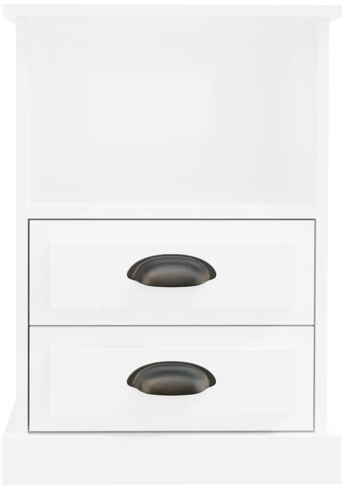 Mesa de cabeceira 43x36x60 cm branco brilhante