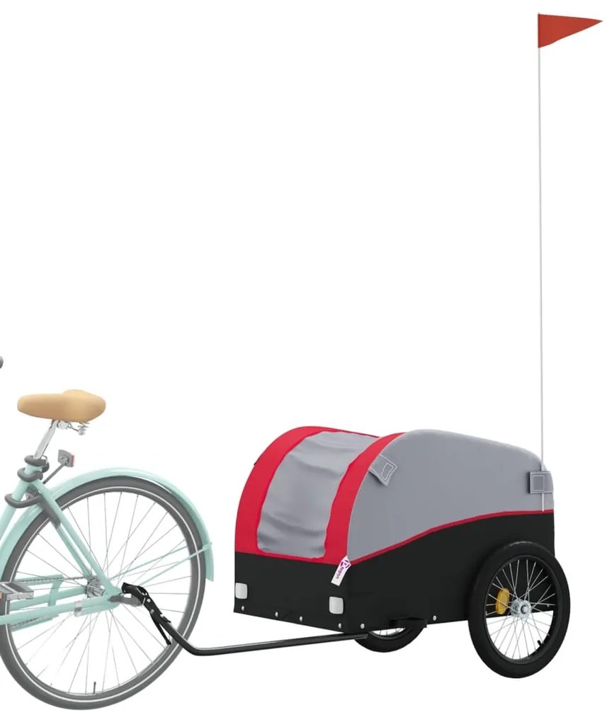 Reboque para bicicleta 45 kg ferro preto e vermelho