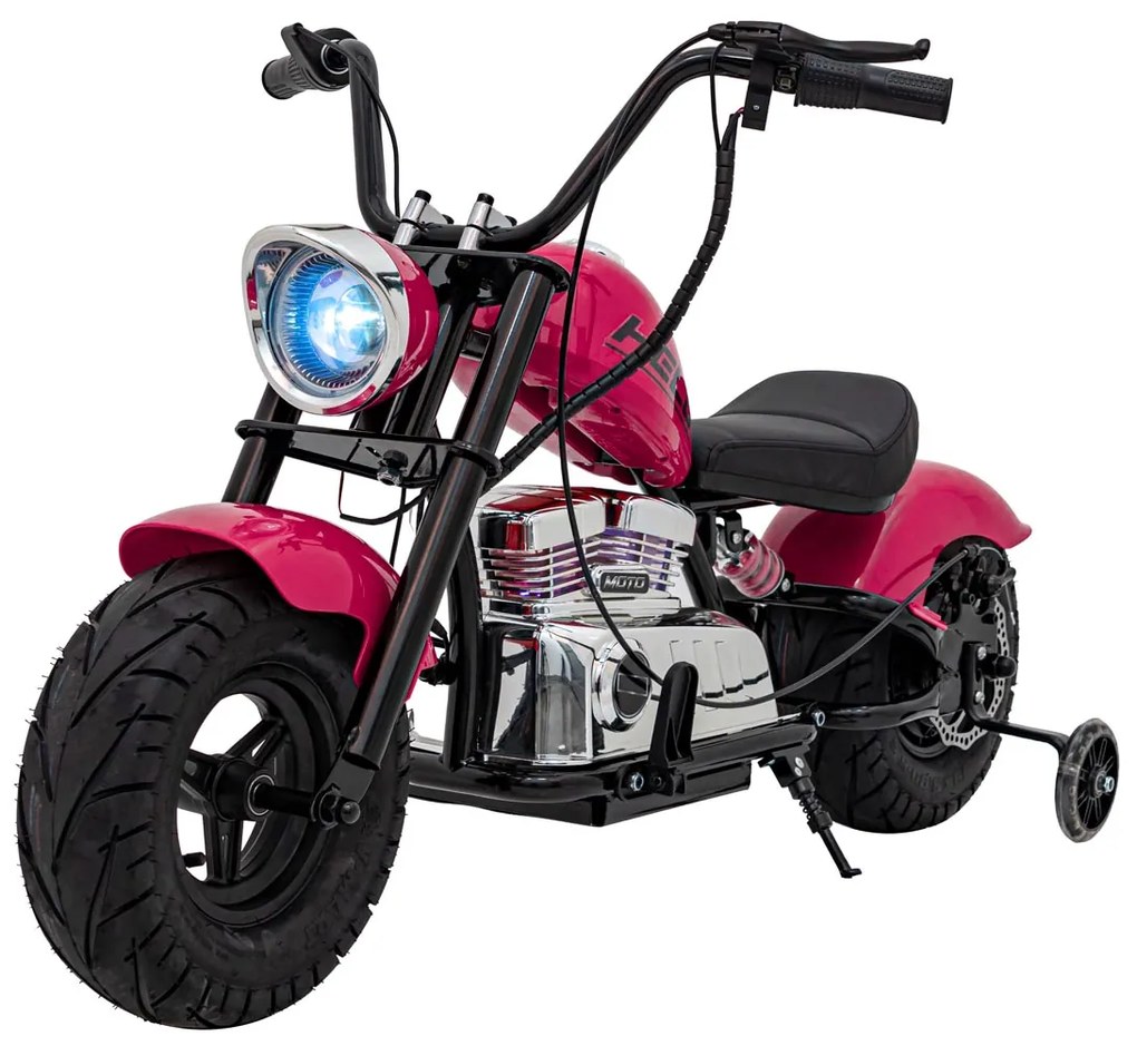 Mota elétrica para Crianças 350 W Chopper Warrior Rodas AR, Assento couro ecológico Rosa