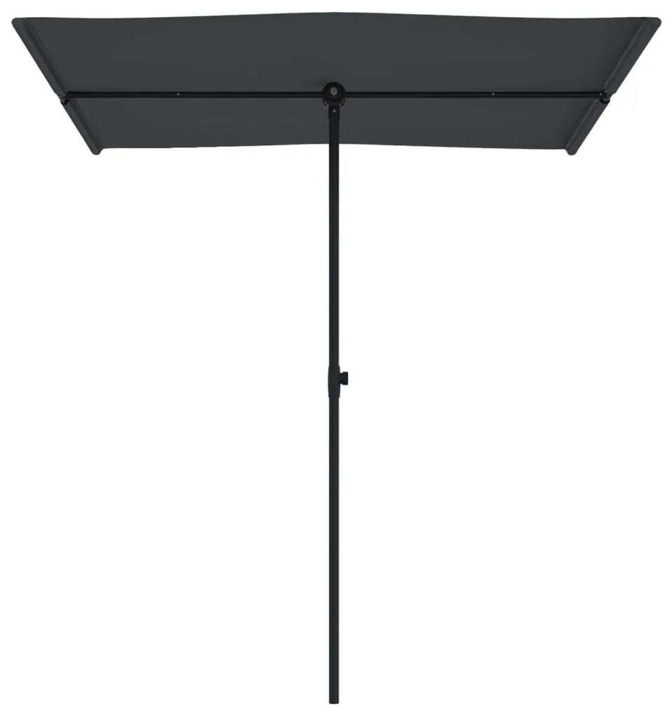 Guarda-sol de jardim com poste de alumínio 180x110 cm preto