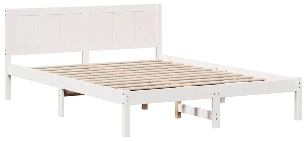 Cama de Madeira Branca Branca Madeira 160 x 200 cm Durável