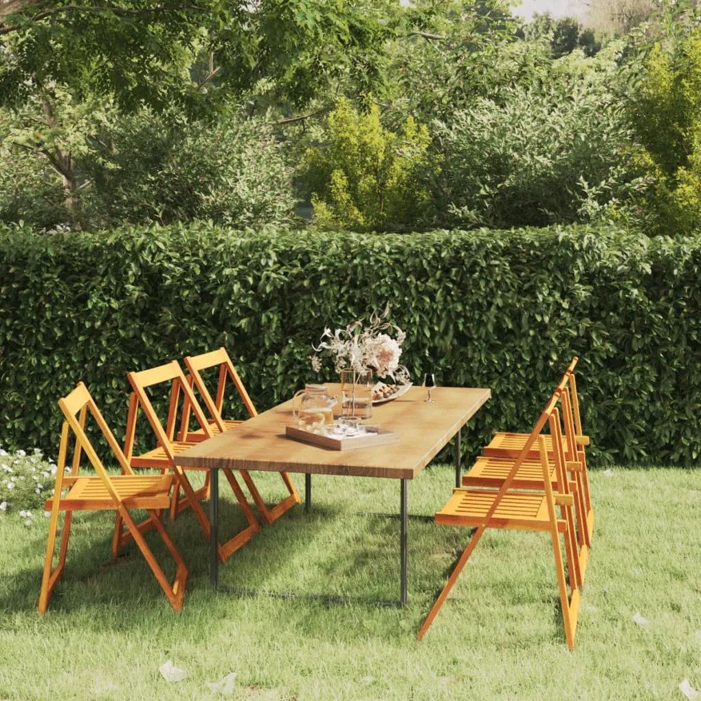 vidaXL Cadeiras de jardim dobráveis 6 pcs madeira de acácia maciça