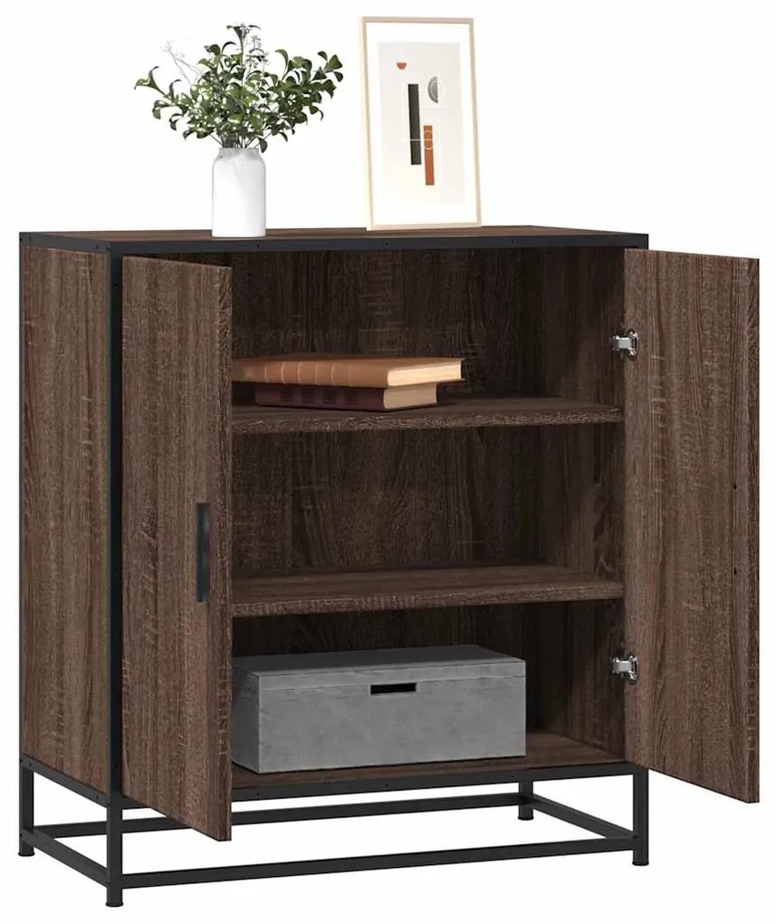 vidaXL Aparador 68x35x76 cm deriv. de madeira/metal carvalho castanho