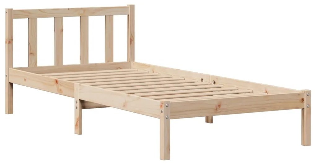 Cama com estante sem colchão 90x190 cm pinho maciço