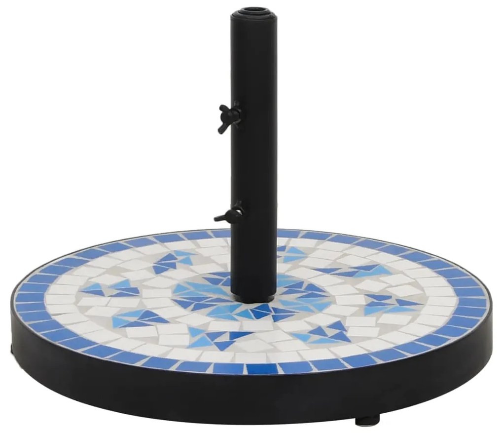vidaXL Base p/ guarda-sol redonda 12 kg azul e branco