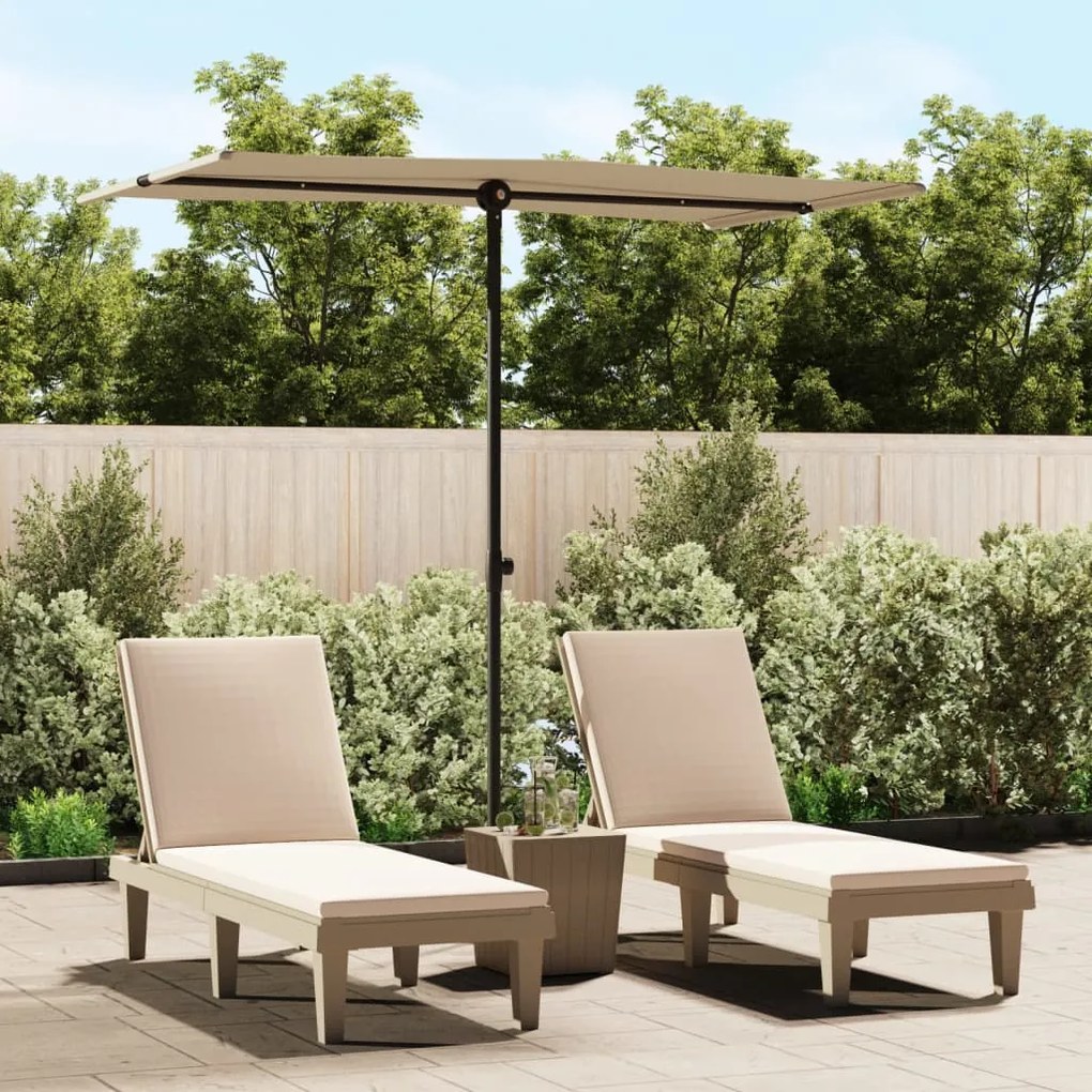 47331 vidaXL Guarda-sol exterior + mastro alumínio 180x110cm cinza-acastanh.