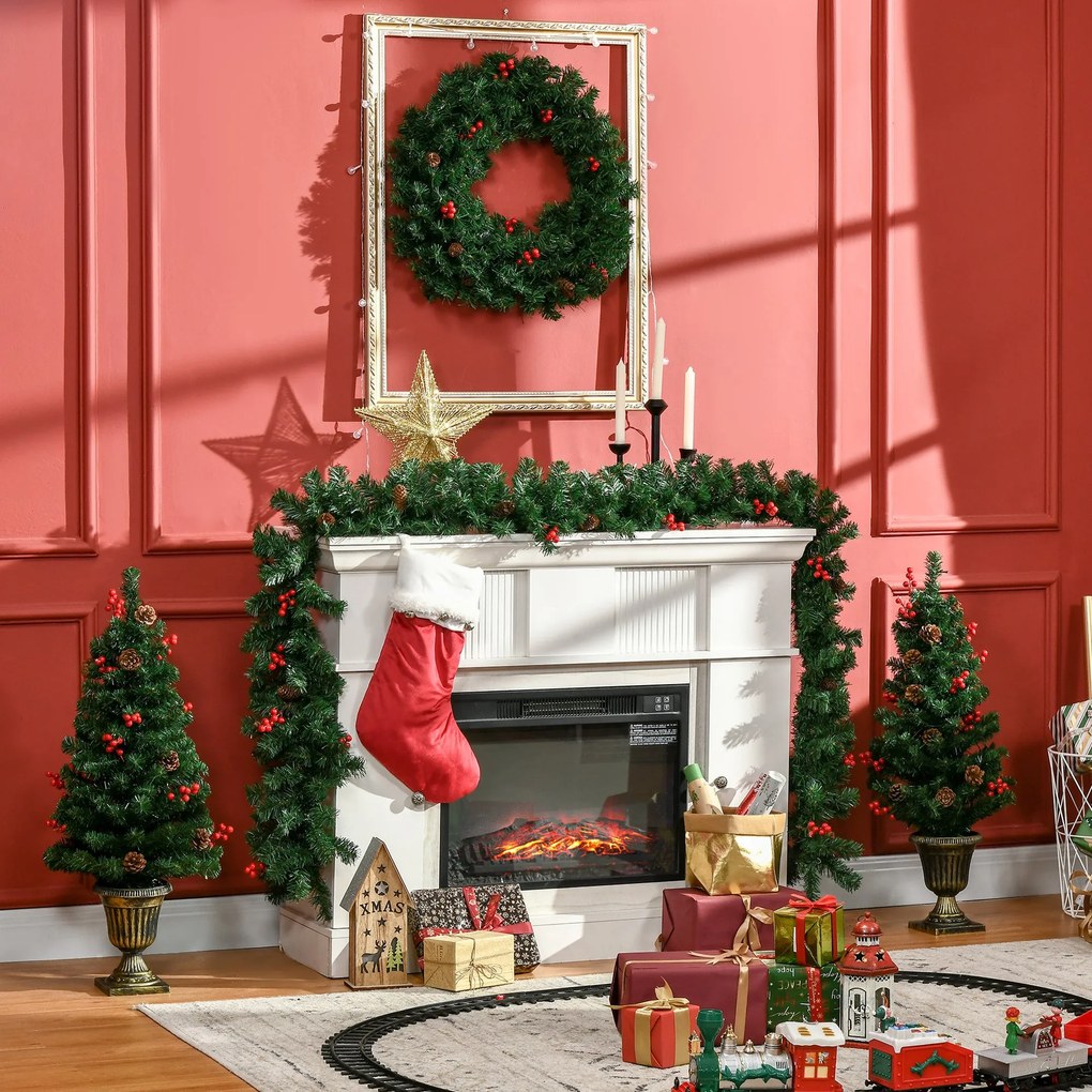 HOMCOM Conjunto de Decoração de Natal 4 Peças Decoração de Natal com 2