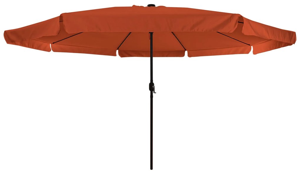 Parasol de Jardim vidaXL com Luzes LED ø395x245 cm Terracota