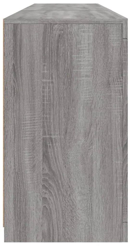 Aparador com luzes LED 162x37x67 cm cinzento sonoma
