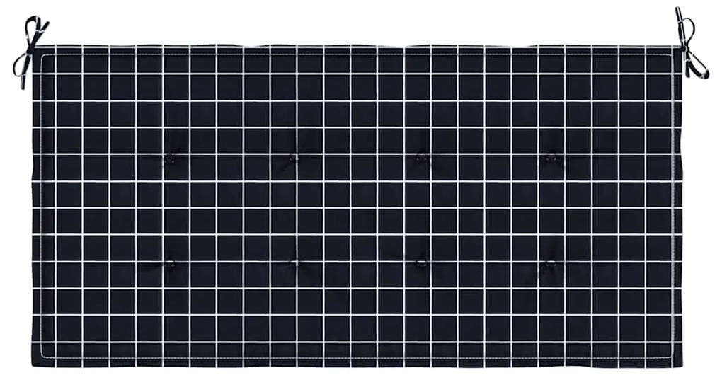 Almofadão p/ banco jardim 120x50x4cm tecido oxford xadrez preto
