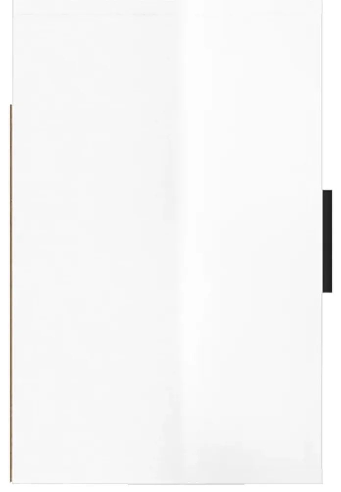 Mesa de cabeceira de parede 50x30x47 cm branco brilhante