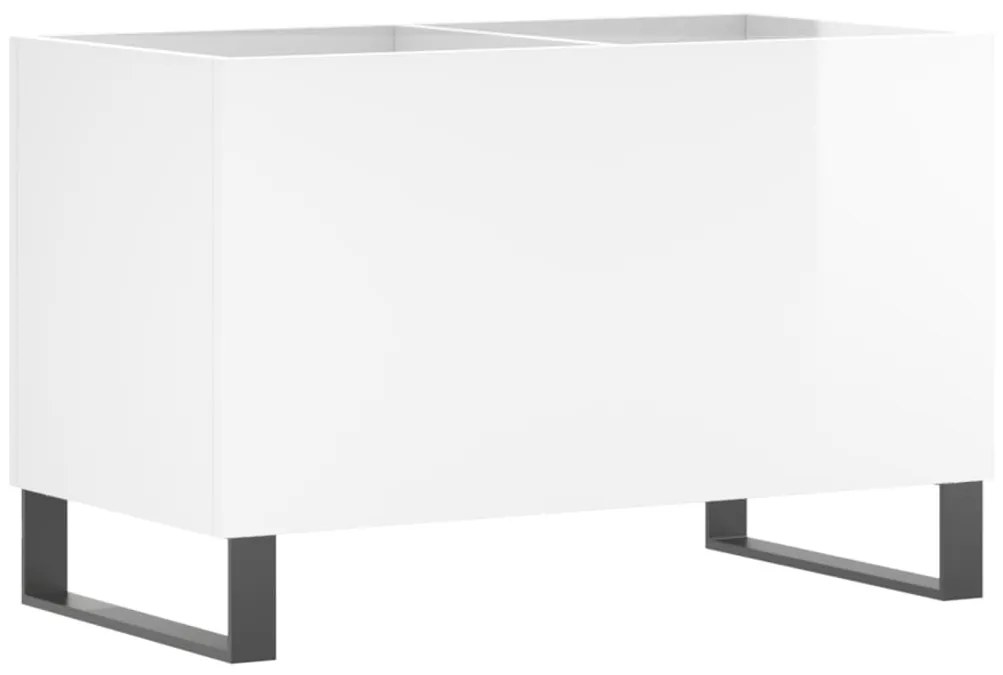 Armário p/ discos 74,5x38x48 cm deriv. madeira branco brilhante