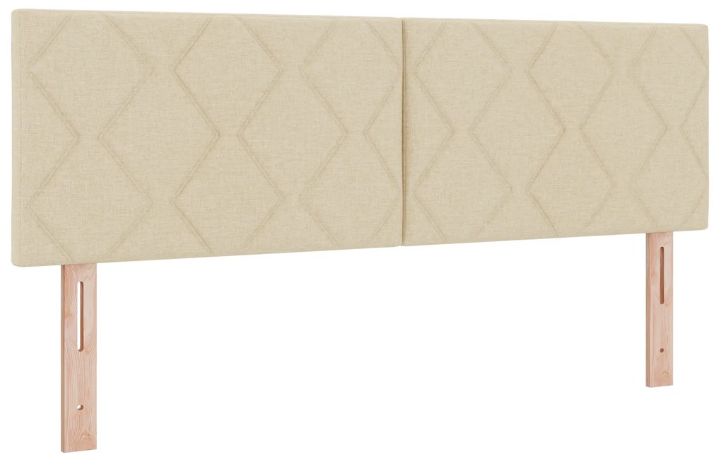 Cama Box Spring com Colchão creme 160x200 cm Tecido