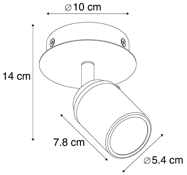 Foco moderno de banheiro aço IP44 - Ducha Moderno