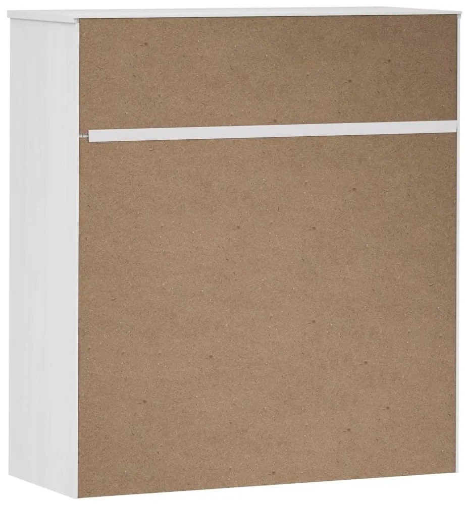 Armário Alto Eva em Pinho Maciço - Branco - Design Escandinavo
