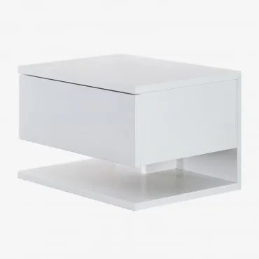 Mesa De Cabeceira Flutuante 40x30 Cm Com Gaveta Griviza Branco - Sklum