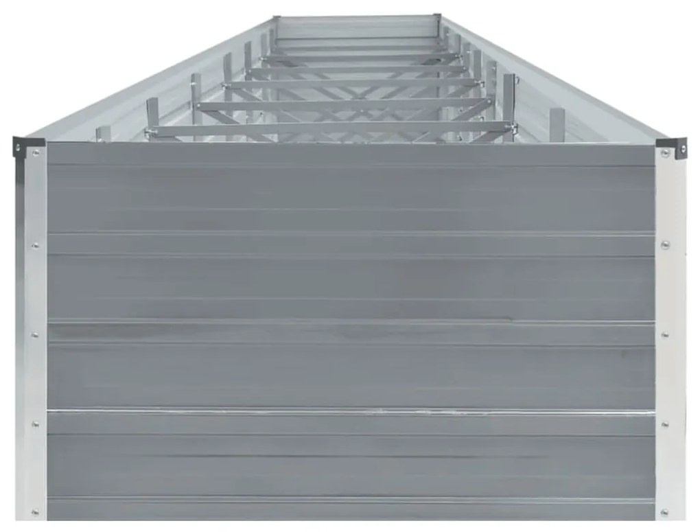 Canteiro elevado jardim aço galvanizado 600x80x45 cm cinzento
