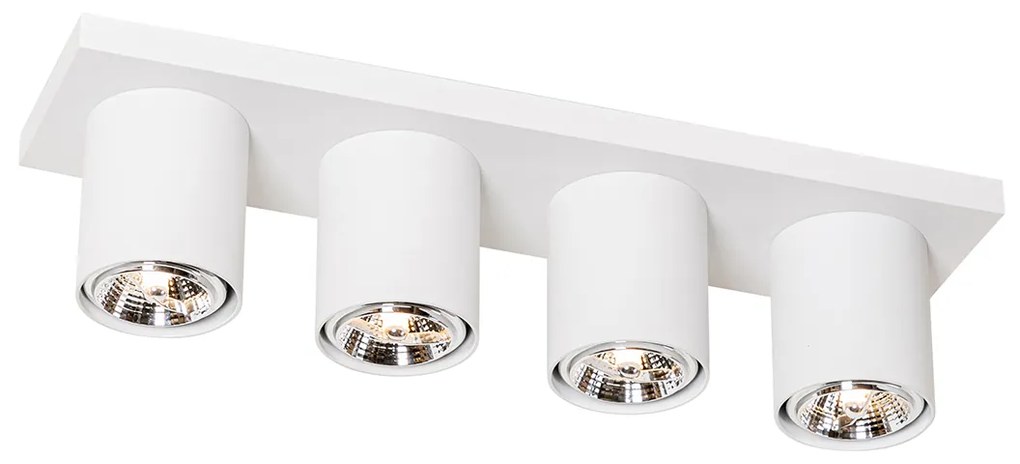 Candeeiro de teto moderno branco 4 luzes - Tubo Moderno