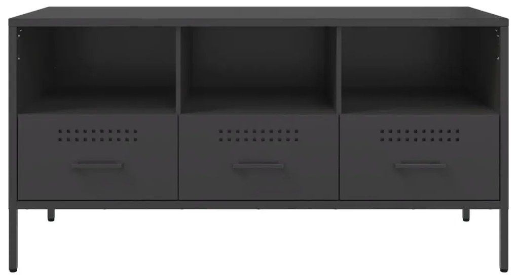 Móvel de TV 100,5x39x50,5 cm aço preto