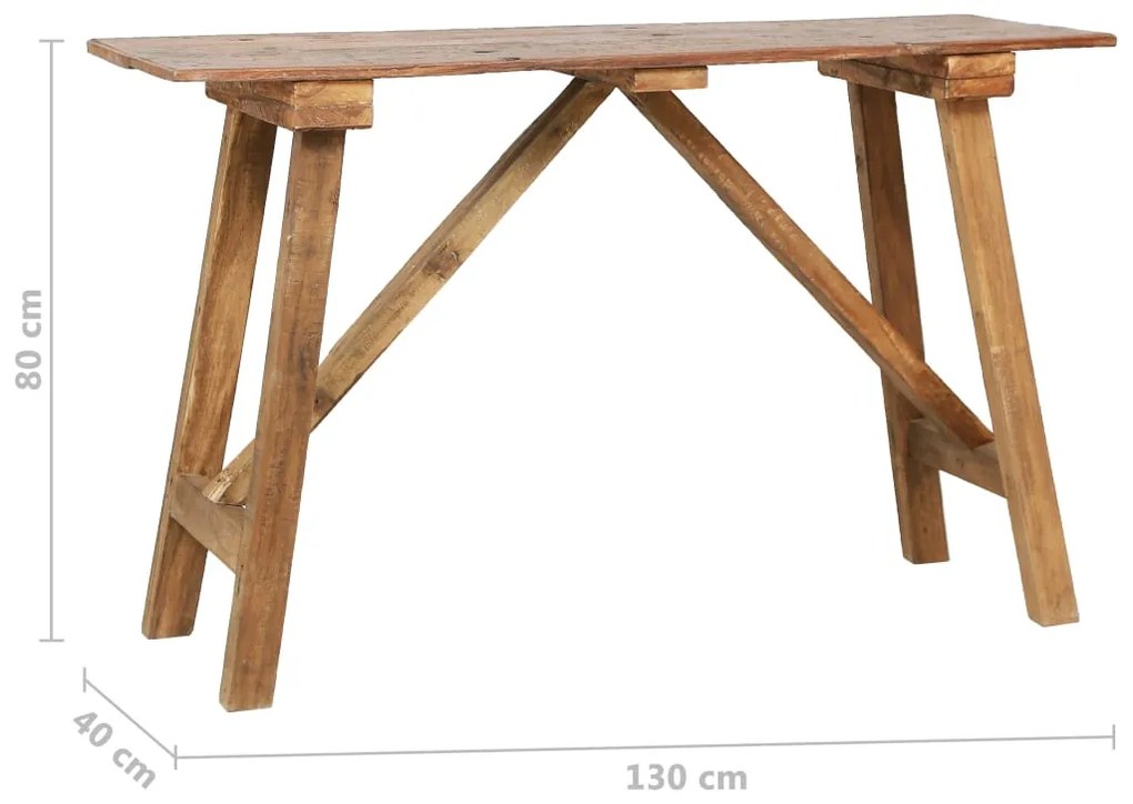 Mesa consola 130x40x80 cm mistura de madeira recicladas