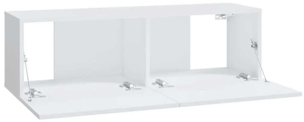 Armários TV parede 2pcs 100x30x30 cm derivados madeira branco