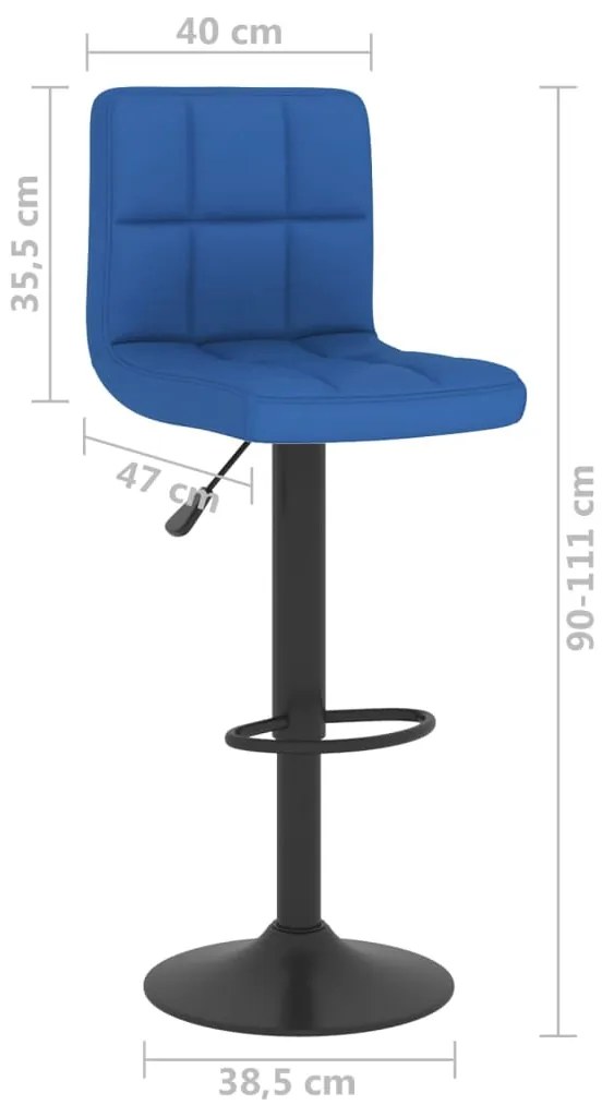 Bancos de bar 2 pcs tecido azul