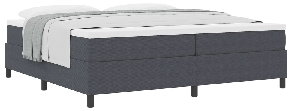 Cama Box Spring com Colchão Cinza Escuro 200x200 cm Tecido de Veludo C