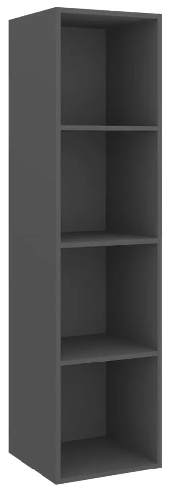 Armários de parede para TV 2 pcs derivados de madeira cinzento