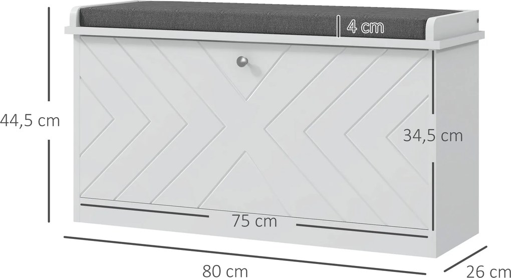 Banco Sapateira – Løvik – 80x26x44,5 cm – Branco