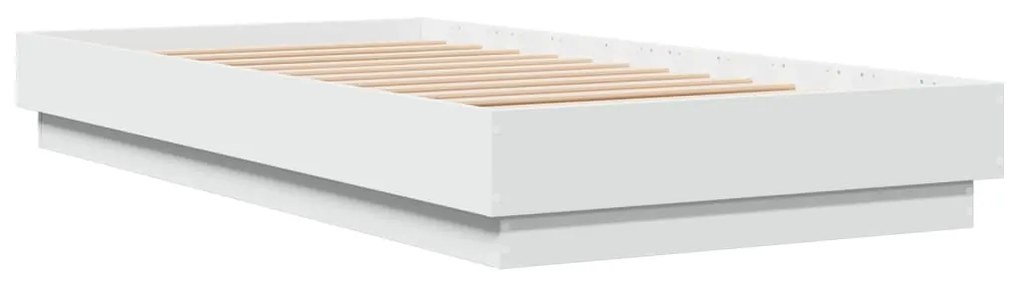 Estrutura de cama com luzes LED 90x190 cm branco