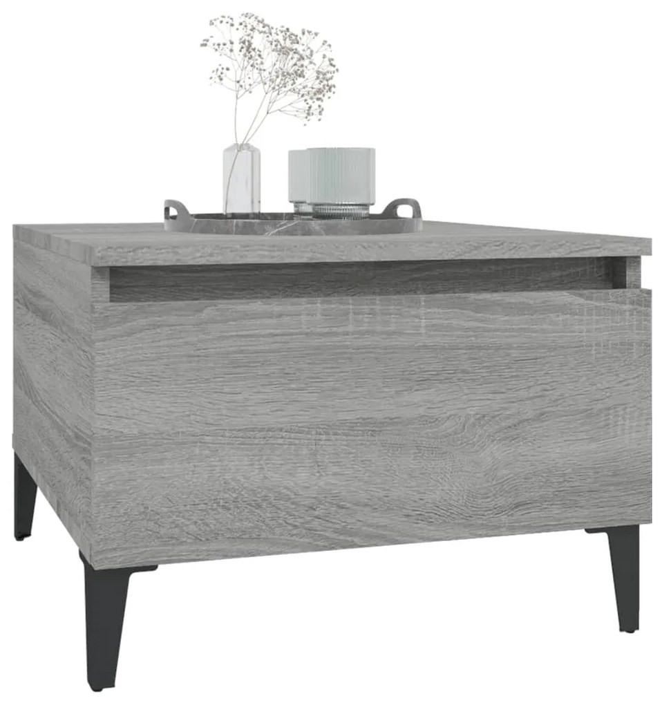 Mesas de apoio 2 pcs 50x46x35 cm deriv. madeira cinzento sonoma
