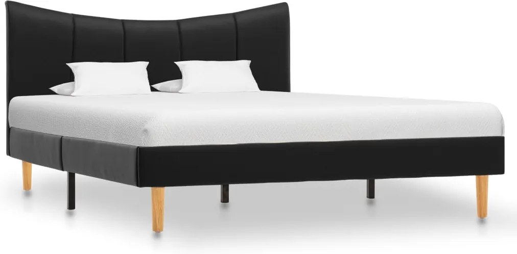 Estrutura de cama 120x200 cm couro artificial preto