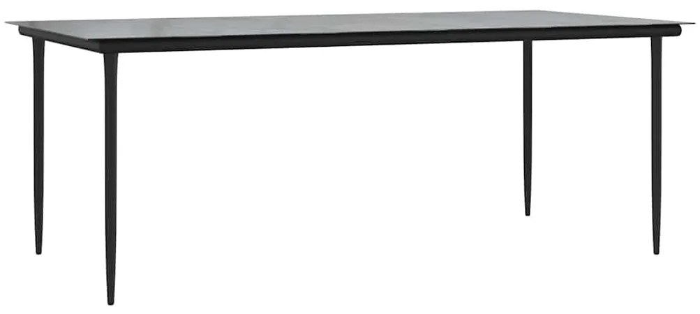 Conjunto jantar jardim 7 peças almofadas vidro vime cinzento PE