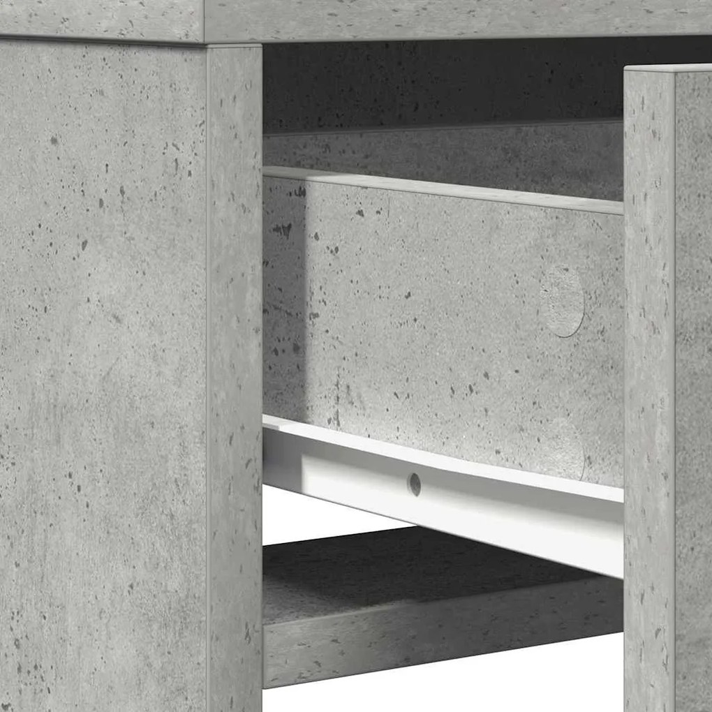 Mesa de Maquilhagem vidaXL com Luzes LED Cinza Concreto 50x41x135 cm