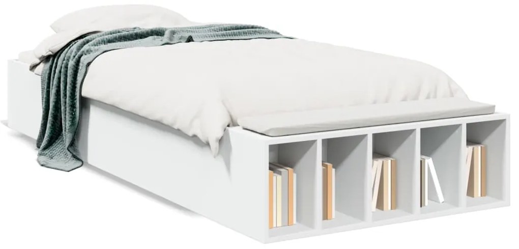 Estrutura de cama 75x190 cm derivados de madeira branco