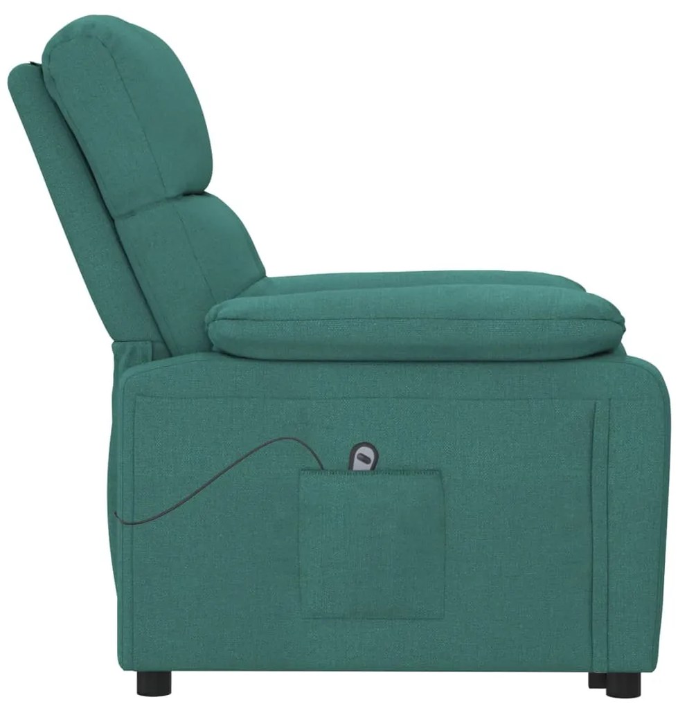 Poltrona elétrica reclinável tecido verde-escuro