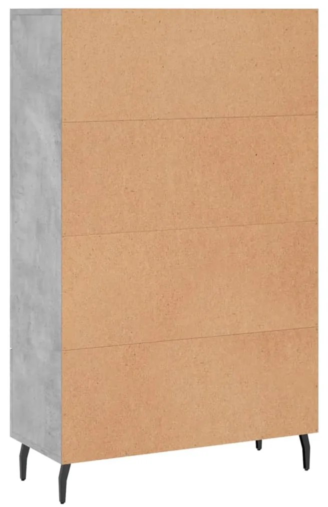 Aparador alto 69,5x31x115 cm derivados de madeira cinza-cimento
