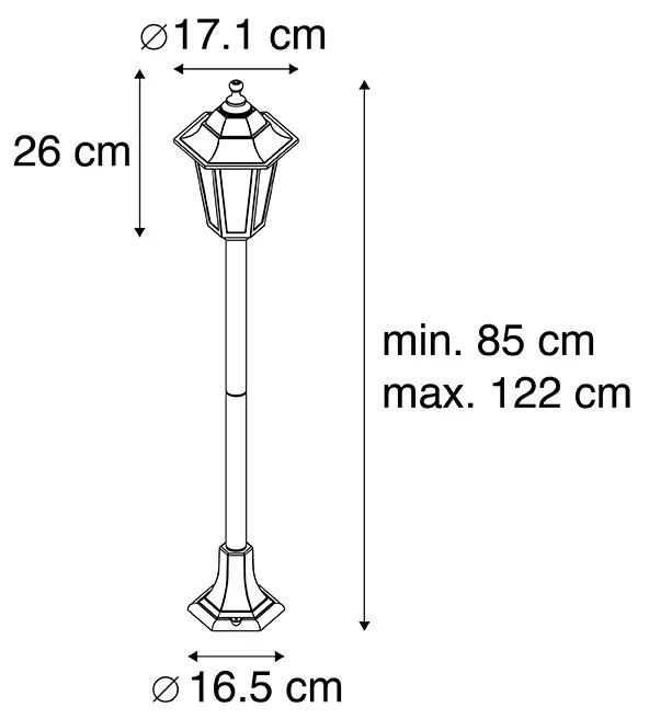 Lanterna inteligente preta 122 cm incl. Wifi ST64 - New Haven