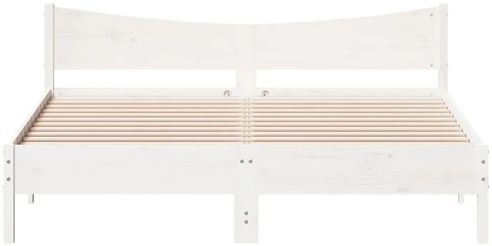 Cama sem colchão 180x200 cm madeira de pinho maciça branco