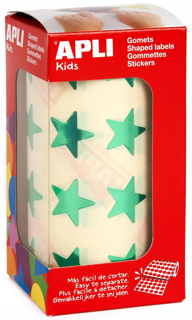 Rolo Autocolantes Estrela Verde Metalizado 19,5MM