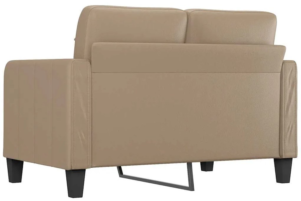 Sofá de 2 lugares 120 cm couro artificial cor cappuccino