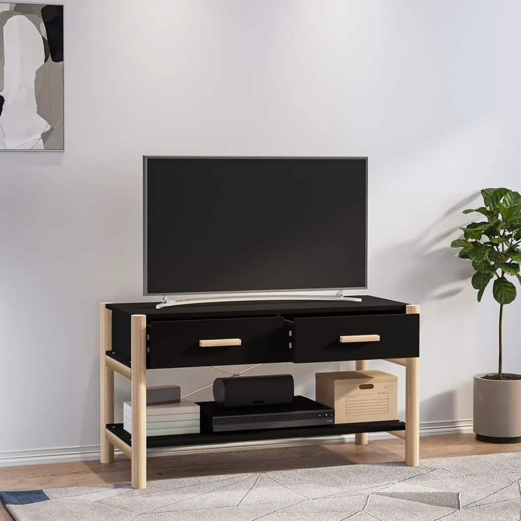 Móvel para TV 82x38x45 cm derivados de madeira preto