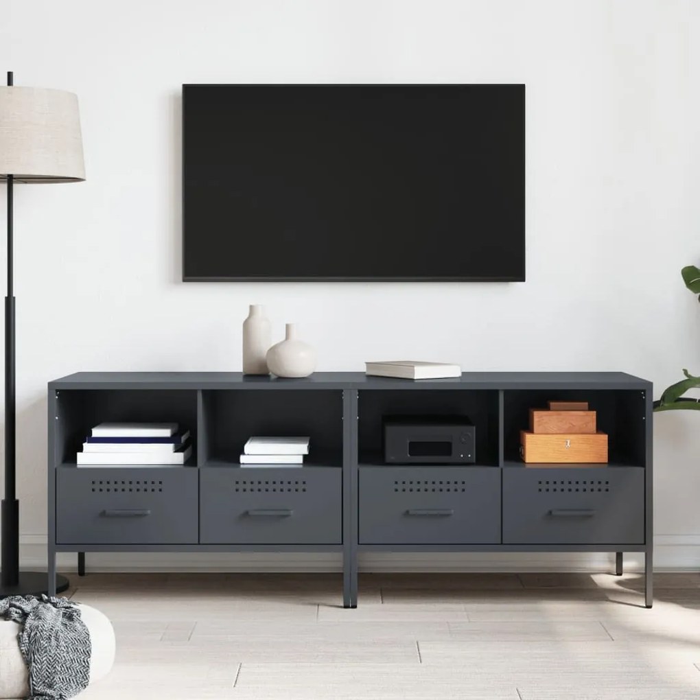 Móveis de TV 2 pcs 68x39x50,5 cm aço antracite