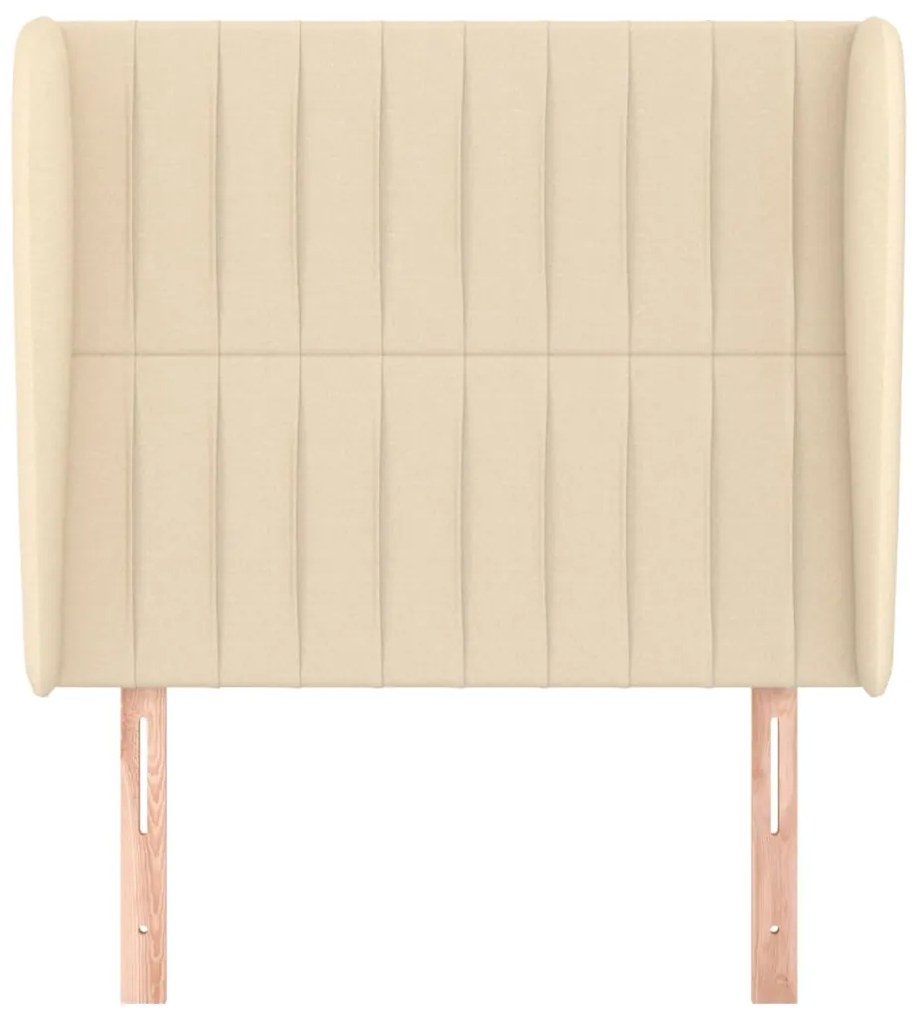 Cabeceira de cama c/ abas tecido 93x23x118/128 cm creme