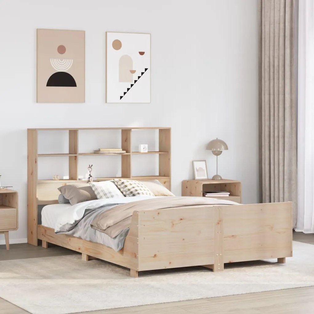 vidaXL Cama sem colchão 120x190 cm madeira de pinho maciça