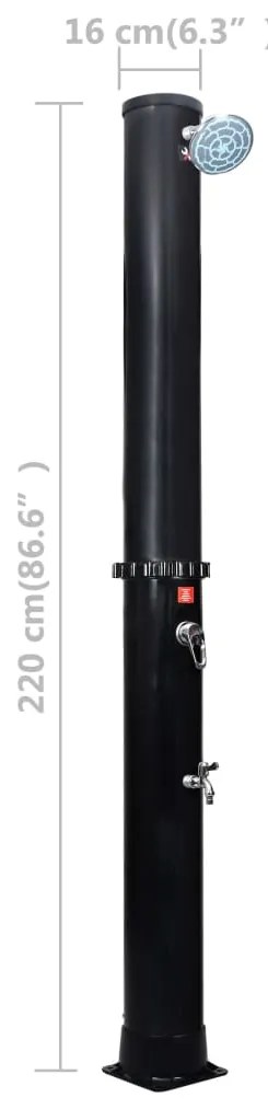 Chuveiro solar de exterior c/ cabeça e torneira 40 L